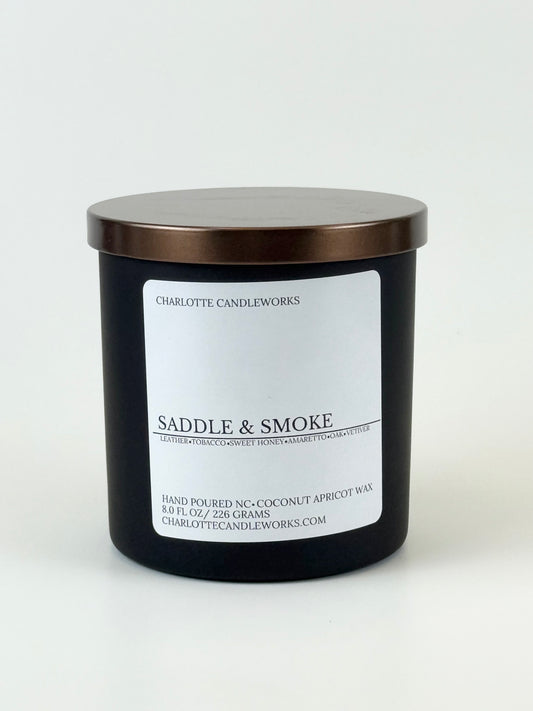 8 oz Candle - Saddle & Smoke